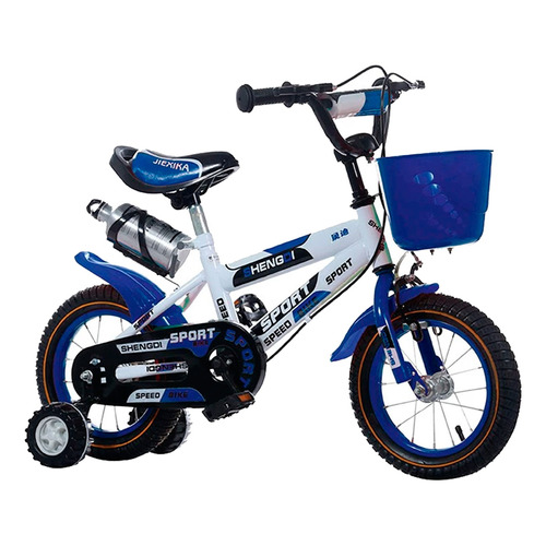 Bicicleta infantil infantil Lumax ZGS-533 R12 frenos u-brakes color azul con ruedas de entrenamiento