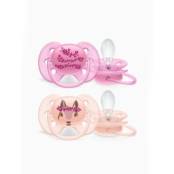 Set 2 Chupetes Ultra Soft Avent Silicona De 6 A 18 Meses