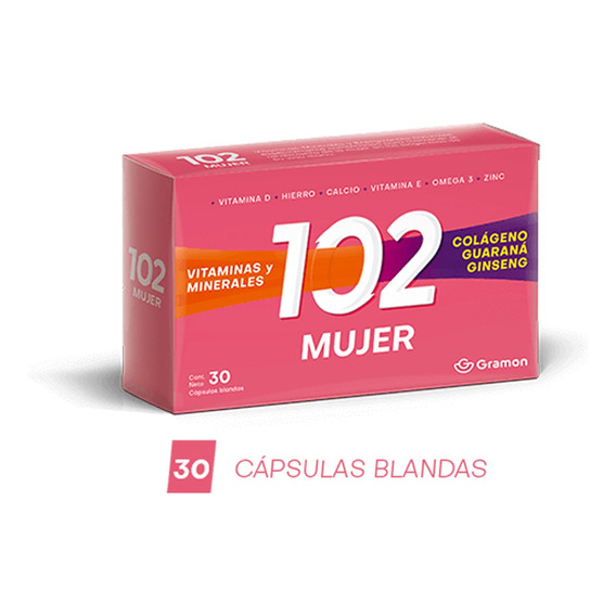 102  Mujer Vitaminas Y Minerales 30 Caps Suplemento Sabor No