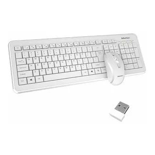 Combo Teclado Y Mouse Inalambrico Meetion Teclas Slim Suaves Color Del Teclado Blanco