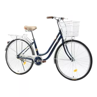 Bicicleta Rodado 26 Mujer Paseo Urbana Con Canasto Parrilla Color Azul