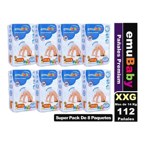 Pañales Emubaby Premium Elige Talla Pack X 8 Paquetes