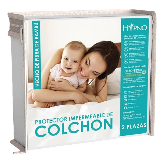 Protector De Colchón Impermeable Bambú 2 Plazas