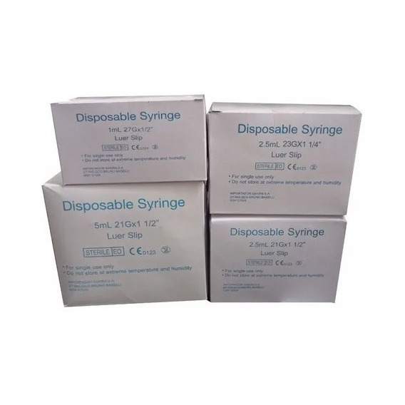 Jeringas Descartables 1cc, 2cc Y 5cc X 100 Unidades