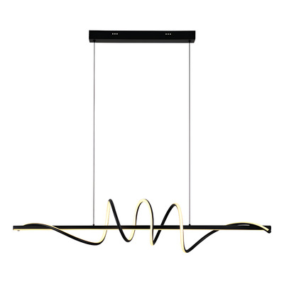 Colgante Led Moderno Negro L7964n 120cm Alta Potencia Mks 
