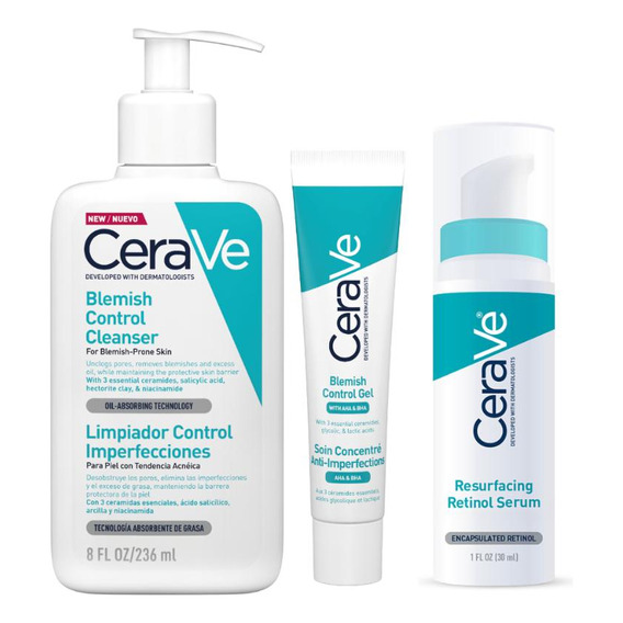 Pack Cerave Acné Cont Cleanser+acné Cont Imp+retinol Serum