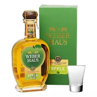 Cachaça Weber Haus Apple Licor Fino 750ml 35% C/ + Copo