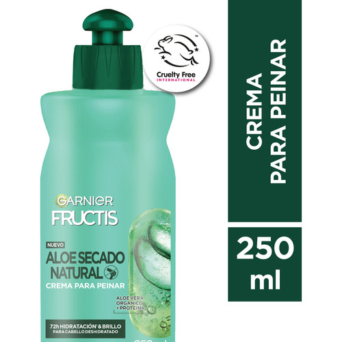 Garnier Fructis Crema Para Peinar Aloe Secado Natural Hidratación 250 mL