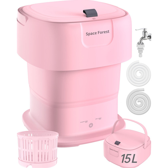 Lavadora Portátil Plegable De 15l (rosa)