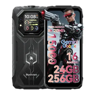 Celular Blackview Rock1 Batería 15000mah Ram 24gb Rom 256gb Android 16 Ip68 Ip69k Celulares Robusto Con Pantalla Dual 6.