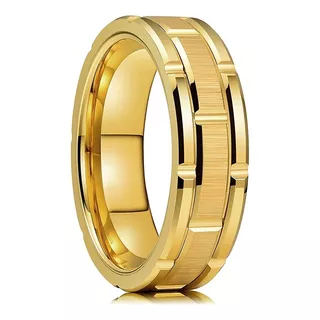 Anillo Argolla Color Oro Clásico Acero Inoxidable Hombre