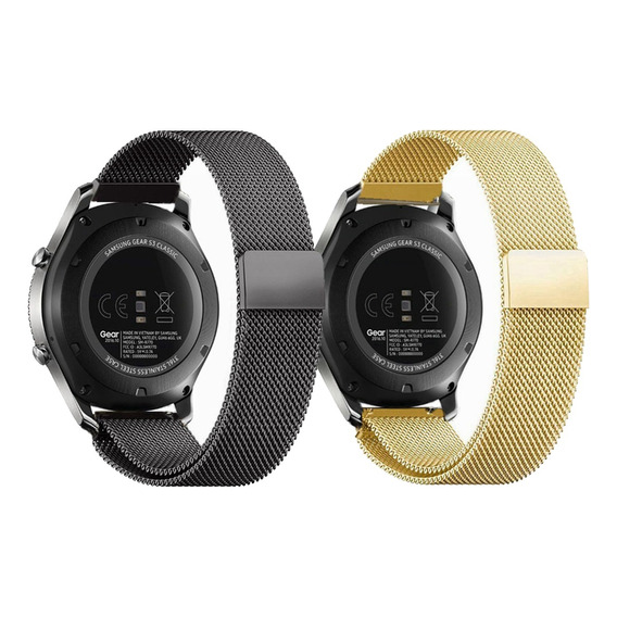 2 Correas De 22mm Para Reloj Smartwatch Milanesa Loop Acero