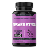 Resveratrol 100% Vegano | Suplemento Alimenticio Con Pimienta Negra Para Mejor Absorción, Vitamina C, Semilla De Uva Y Acai Beyond Vitamins | 180 Capsulas