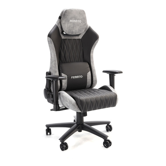 Silla Gamer Pro Escritorio Ergonomica Ajustable 150 Kg Giratoria Pc Gaming Tapizado Gamuza Femmto