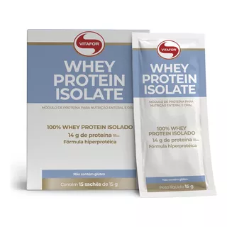 Whey Protein Isolate - 15 Sachês 15g - Vitafor Sabor Without Flavor
