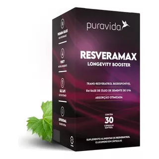 Suplemento Natural Puravida Resveramax Sabor Neutro