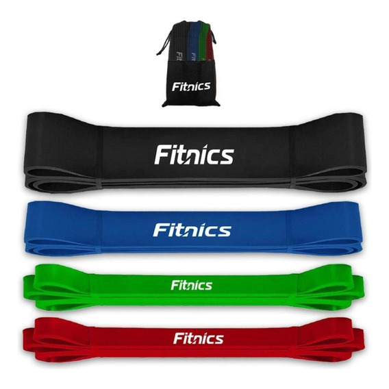 Bandas Elasticas Power Bands Latex Resistencia Fitnics Set 4