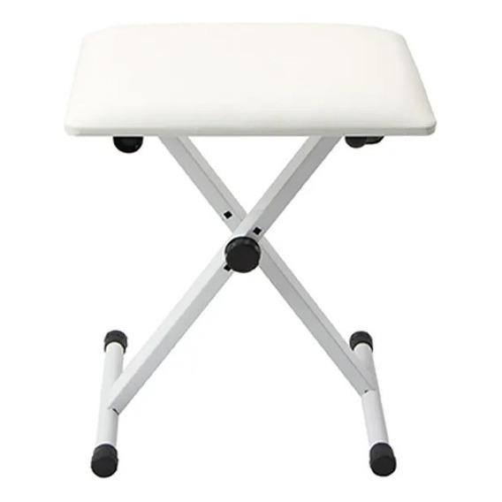 Banco Teclado Asiento Ajustable Y Acolchado Plegable Q-90 Wh Color Blanco