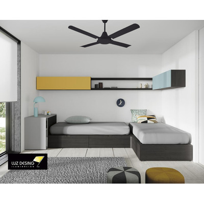 Ventilador De Techo Negro 4 Palas 5 Velocidades Garantía Tg