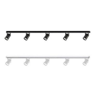 Riel 2 Metros Negro 5 Luces Spot Apto Led Deco Moderno