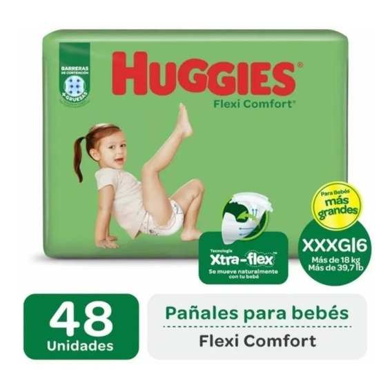 Pañales Huggies Flexi Comfort Ahorrapack Xxxg Bolson 48 Un