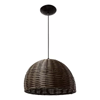 Pendente Junco 45cm Meia Lua Esfera Tabaco Luminária 110v/220v (bivolt)