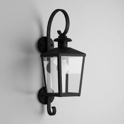 Farol Con Mensula Cuadrado N22/r Exterior 1xe27 Negro