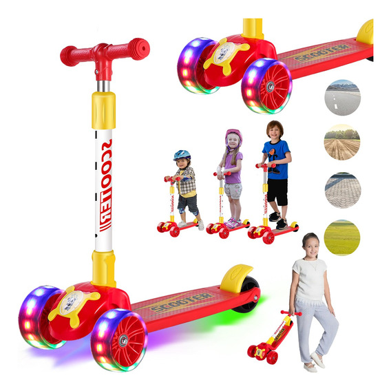 Monopatín De Pie Scooter Musical Luces Led Para Niños 