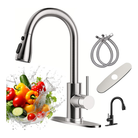 Llave Para Fregadero Acero Inoxidable Grifo Mezclador Cocina