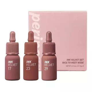 Peripera Ink Velvet Set - Tonos Nude| Maquillaje Coreano Color Nice To Meet Nude