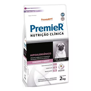 Alimento Premier Super Premium Nutrição Clínica Hipoalergênico Para Cão Adulto De Raça Pequena Sabor Cordeiro E Arroz Em Sacola De 2kg