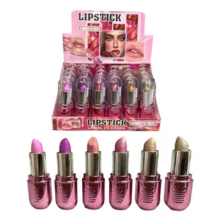 Labial De Hadas Holográfico Diferentes Tonos Lipstick 6pz