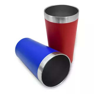 Vaso 480ml De Acero Colores Surtidos Szm-mm34 Color Azul O Rojo