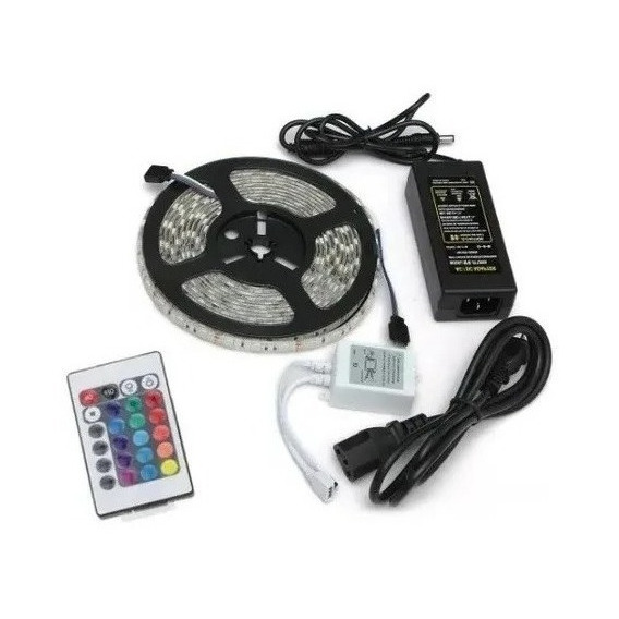 Tira Led Rgb 5050 Incluye Color Blanco Y Multicolor 5 Metros