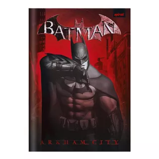 Caderno Escolar Brochura Grande Capa Dura Batman Dc 80fls Cor Vermelho