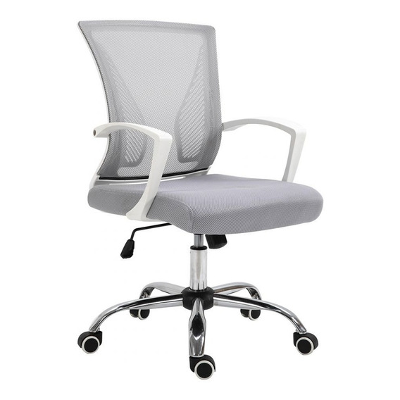 Silla Ejecutiva Para Oficina Altura E Inclinacion Ajustable Color Gris