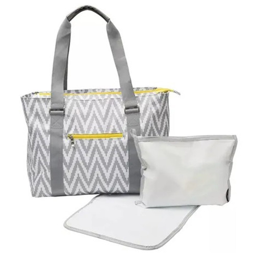 Bolso Maternal Infanti Chevron - Giro Didáctico. Color Blanco