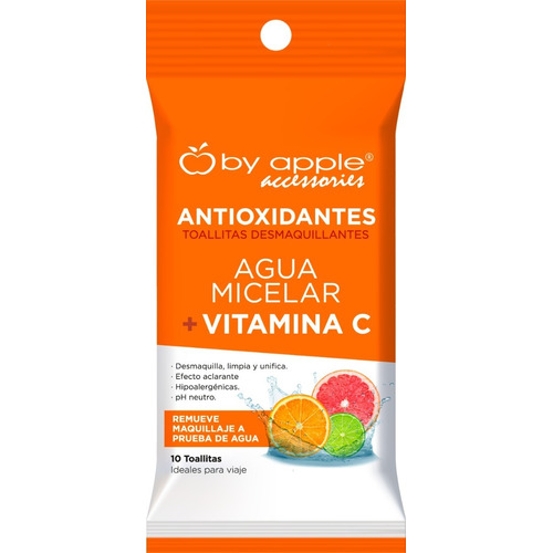 Toallita Desmaquillante Agua Micelar Vitamina C 10p By Apple