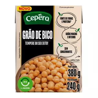 Grão De Bico Em Conserva 380g - Sem Conservantes - Cepêra