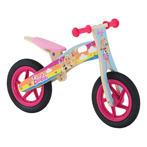 Barbie Bicicleta Madera Fucsia / Celeste