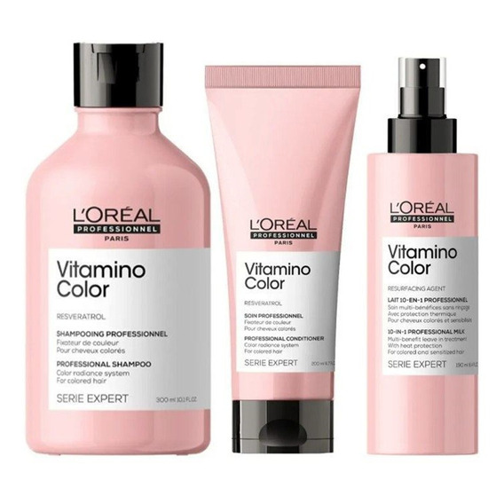Pack Vitamino Color Loreal Pro Shampoo, Acondicionador Y Spr