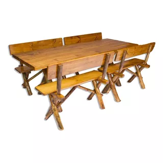 Mesa Para Churrasco /churrasqueira / Rústica Em Pinus 2,20m