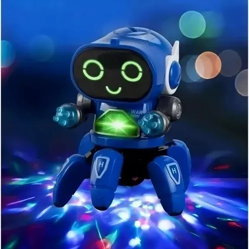 Robô Inteligente Eletrônico Giratório com Mini Projetor