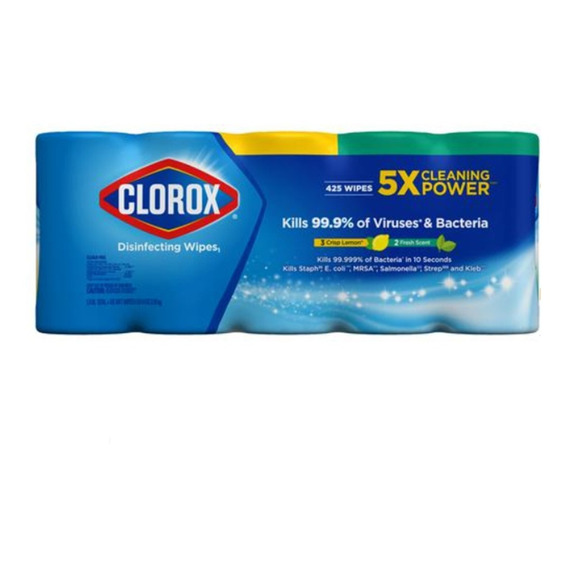 Clorox Toallitas Desinfectantes 5 Paquetes X 85 Toallas