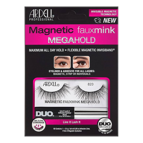 Pestañas Postizas Ardell Magnetic Fauxmink Megahold Color 820