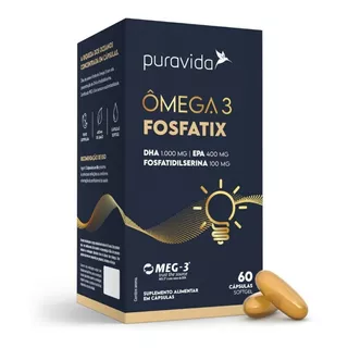 Ômega 3 Fosfatix Puravida Fosfatidilserina 60 Capsulas Sin Sabor