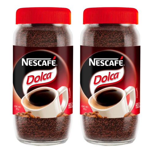3 Pack Cafe Soluble Con Caramelo Dolca Nescafe 80 Grs