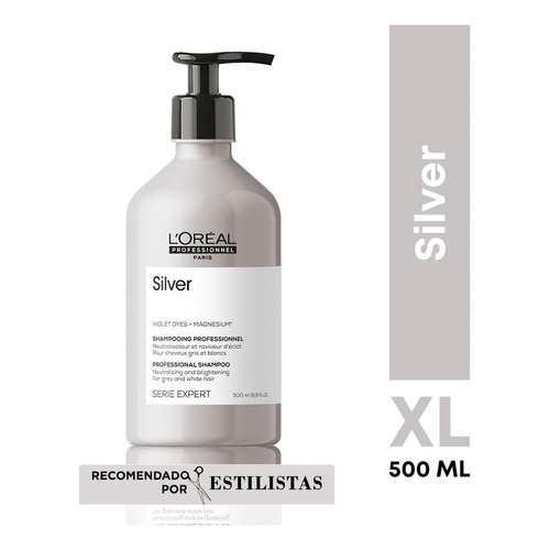 Shampoo Matizador Cabellos Rubios-Grises Silver Serie Expert 500 ml L'Oréal Professionnel