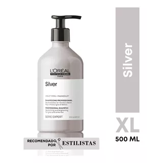 Shampoo Matizador Cabellos Rubios-grises Silver Serie Expert 500 Ml L'oréal Professionnel