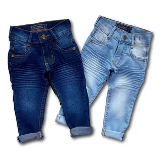 Kit 2 Calça Jeans Infantil Masculina Meninos 1 A 6 Anos